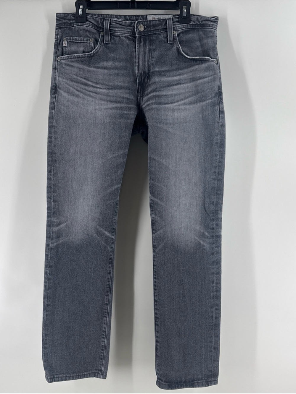 Ag Adriano Goldschmied Men's Washed Gray Straight Jeans 34x28.5